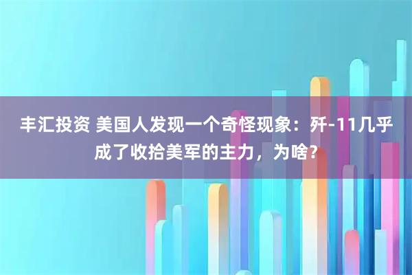丰汇投资 美国人发现一个奇怪现象:歼-11几乎成了收拾美军的主力,为啥?